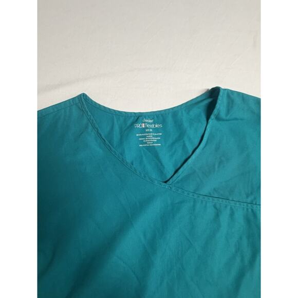 Cherokee Pro Flexibles, Womens Medical Scrub Top Size 3XL, Color Teal, V-Neck - Picture 3 of 9